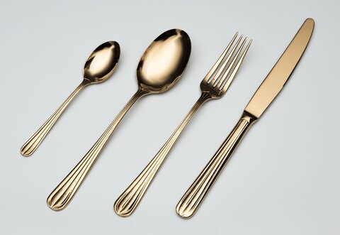 Набор столовых приборов на 6 персон 24 предмета Belo Inox Duo золотой