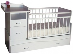 Кроватка-трансформер Чунга-Чанга маятник поперечный (белый)