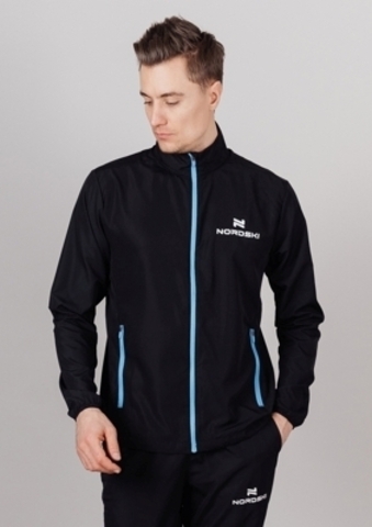 Ветровка Nordski Motion Black/Light blue мужская