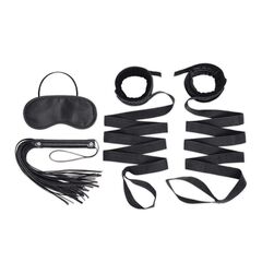 Эротический набор 4PC Bondage Bed Strap & Flogger Kit - 