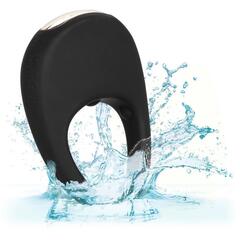 Черное эрекционное виброкольцо Silicone Rechargeable Pleasure Ring - 