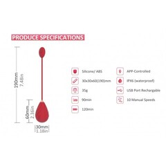 Виброяйцо Magic Motion Sundae App, красное