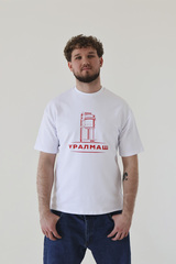 Футболка "Белая башня" белая/красная URALVIBE.RU