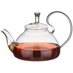 Чайник заварочный стекло, 0.8 л, с ситечком, Agness, 250-136