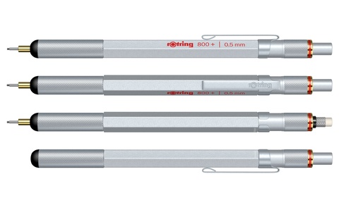 Карандаш механический Rotring 800+ Matte Silver, 0.5 mm  (1900183)