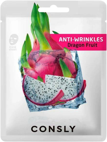 Consly Маска тканевая антивозрастная с экстрактом драгонфрута Dragon Fruit Anti-Wrinkles Mask Pack