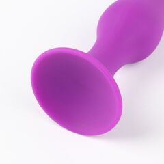 Фиолетовая коническая силиконовая анальная пробка Soft - 13 см. - 