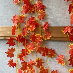 Кленовые листья, осенние искусственные, лиана 2,35 метра, листья около 6,5*7 см, набор 6 шт.