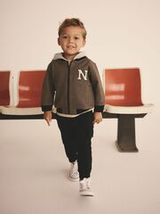 Бомбер с капюшоном для мальчика Next B76-449, Коричневый