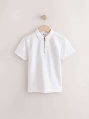 Поло с молнией для мальчика Next E66-263, Белый
