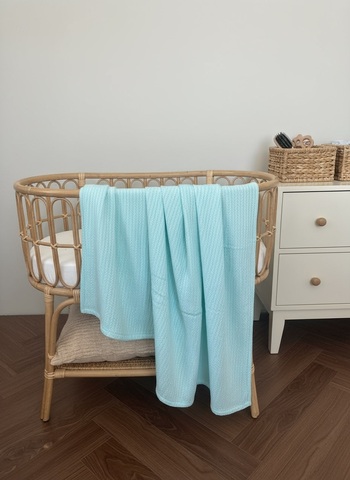 Плед вязаный "Мятно-бирюзовый"