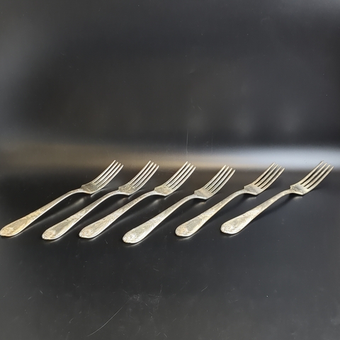Набор из 6 столовых вилок - мельхиор - МНЦ - ЗИШ - СССР