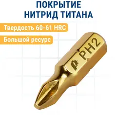 Бита отверточная ПРАКТИКА Эксперт PH-2 х 25мм Tin (037-015)