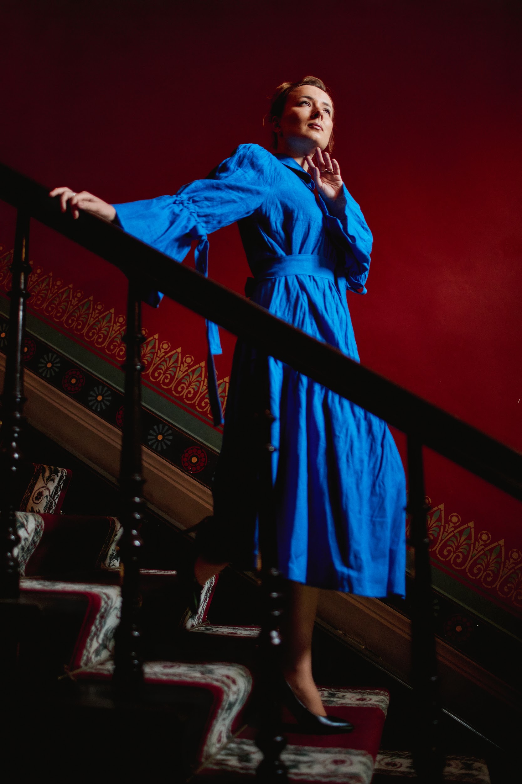 Таисия. Платье льняное миди с пышным рукавом PL-422575