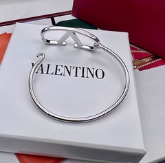 Браслет жесткий тонкий VALENTINO цвет серебро/золото