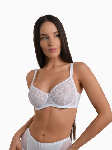 Бюстгальтер OIRO с мягкими полупрозрачными чашками Edelweiss