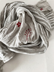 Шарф льняной комби. со штампами 