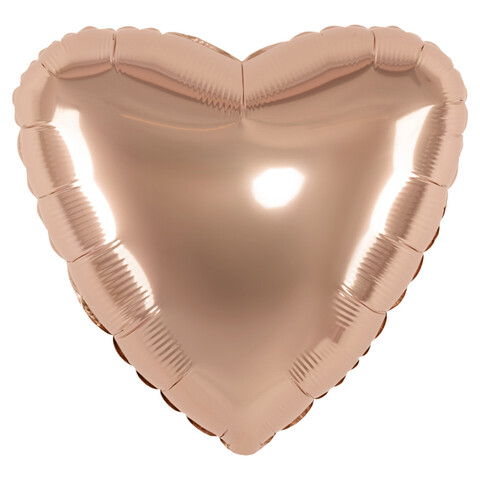 Шар сердце, мистик, розовое золото, сатин, 45 см