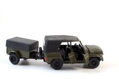UAZ-469 with trailer khaki Agat Mossar Tantal 1:43
