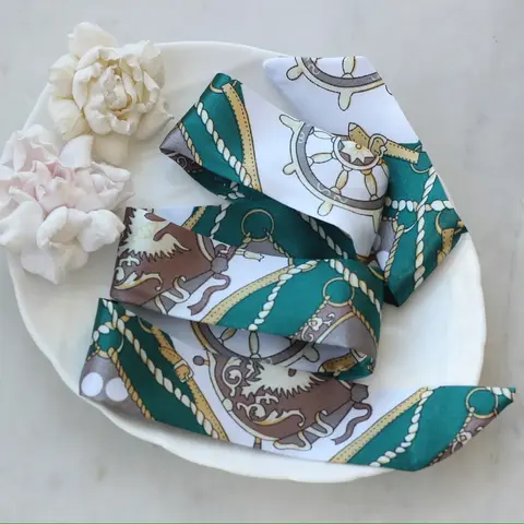 Твилли (шарф) зелёный, 85*4 см, ПТ001