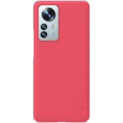 Тонкий жесткий чехол красного цвета для смартфона Xiaomi Mi 12 Pro и 12S Pro от Nillkin серия Super Frosted Shield
