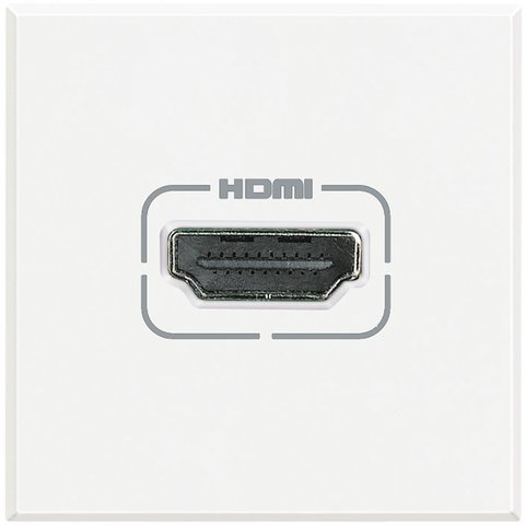 Разъем HDMI, винтовое подключение кабеля, 2 модуля. Цвет Белый. Bticino AXOLUTE. HD4284