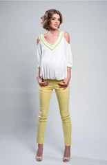Блуза для беременных с открытыми плечами цвет молочный