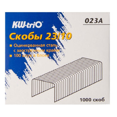 Скобы для степлера N23/10 KW-Trio 023A, оцинкованные 1000 шт в уп