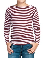 Красная тельняшка - Магазин тельняшек.ру 8-800-700-93-18Тельняшка детская краповая (темно-красная полоса) в Магазине тельняшек