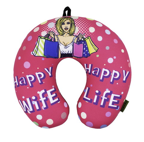 Подушка-подголовник «Happy Wife», розовая-2