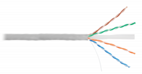 Кабель NIKOLAN U/UTP 4pair, Cat6, Solid, In, PVC (2140A-GY) (305м.)