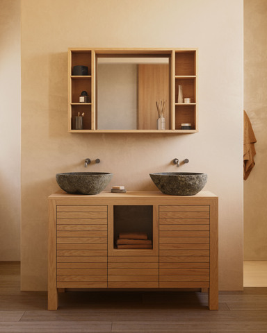 Kenta Мебель для ванной комнаты из массива тика с натуральной отделкой 120 x 45 см