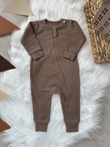 Комбинезон слип в рубчик на молнии