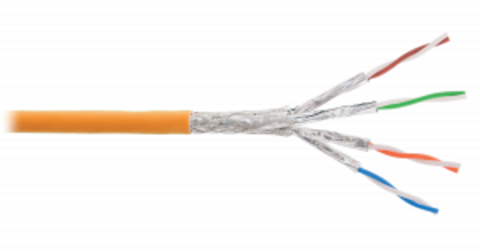 Кабель NIKOLAN S/FTP 4pair, Cat6а, Solid, In, LSZH (9350C-OR) (305м.)