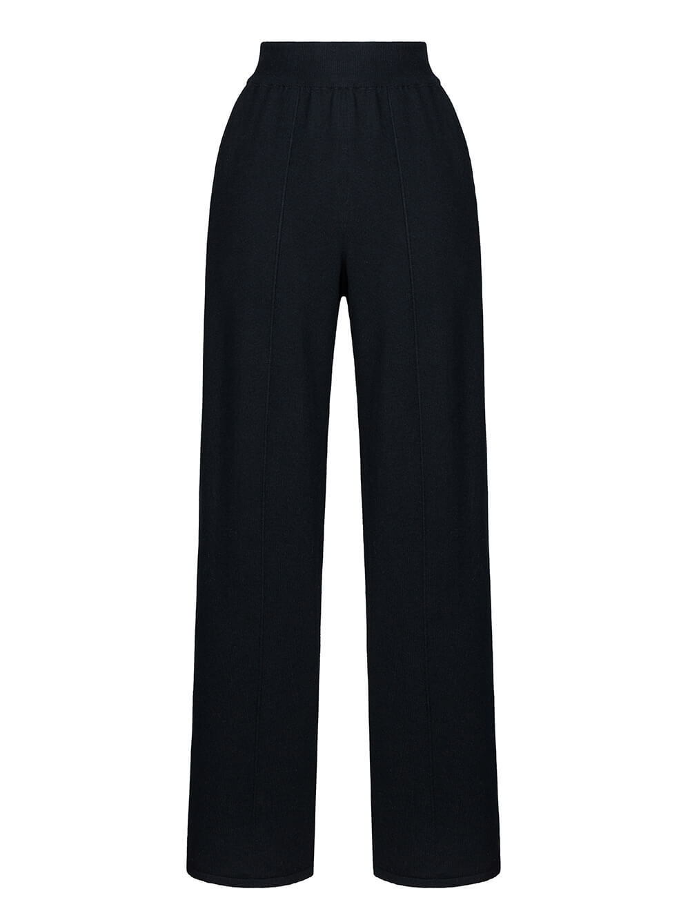 Женские брюки черного цвета из шерсти и кашемира - фото 1