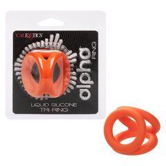 Оранжевое тройное эрекционное кольцо Liquid Silicone Tri-Ring - 