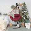 Подвесное кресло-кокон SEVILLA горячий шоколад, салатовая подушка (Laura Outdoor)