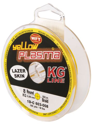 Леска плетёная WFT KG PLASMA LAZER SKIN Yellow 150 м, 0.08 мм