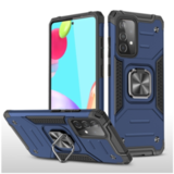 Противоударный чехол Strong Armour Case с кольцом для Samsung Galaxy A52 (Синий)