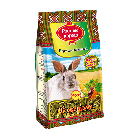 Родные корма корм для кроликов с овощами 900 г