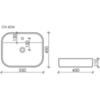 Ceramica Nova CN6034 Умывальник чаша накладная прямоугольная Element 550*450*110мм