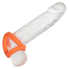 Оранжевое тройное эрекционное кольцо Liquid Silicone Tri-Ring - 