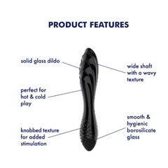 Стеклянный фаллоимитатор Satisfyer Dazzling Crystal (18,2×3,6 см), черный