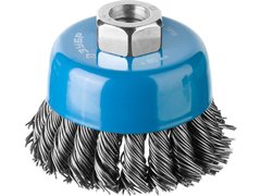 ЗУБР 80 мм, стальная проволока 0.8 мм, чашечная щетка-крацовка для УШМ, Профессионал (35277-080)