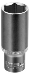 Головка торцевая удлиненная, 24 мм, шестигранная, CrV, под квадрат 1/2 Stels, 13883