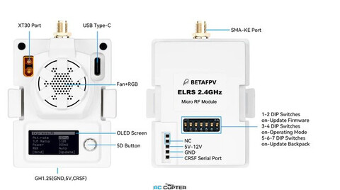 Передающий модуль BetaFPV ELRS Micro TX Module 500 mW 2.4 GHz