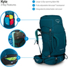 Картинка рюкзак туристический Osprey Kyte 66 Icelake Green - 9