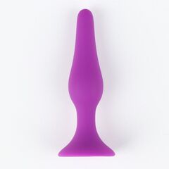 Фиолетовая коническая силиконовая анальная пробка Soft - 10,5 см. - 