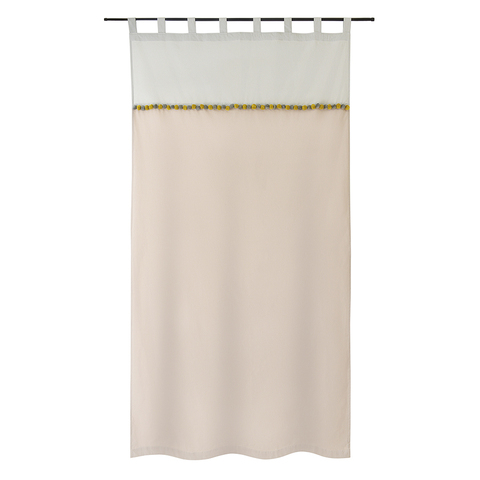 Штора с помпонами 150х290см Tkano Essential бежево-серая