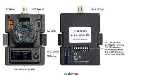 Передающий модуль BetaFPV ELRS Micro TX Module 500 mW 2.4 GHz